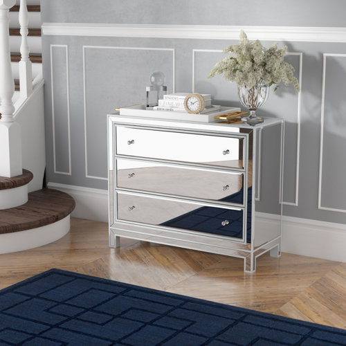 Willa Arlo Interiors Tracey 3 Drawers Mirrored Accent Chest & Reviews